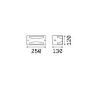 Ideal Lux applique da esterno Rex-3, antracite, alluminio, larghezza 25 cm IDEAL LUX