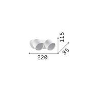 Ideal Lux applique Dodo ottone a 2 luci in metallo Ø 8,5 cm ideal lux