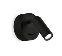 Applique Moderna Bean Round Metallo Nero Led 3W 3000K Luce Calda [EEK: A++]