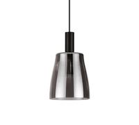 COCO LAMPADARIO A SOSPENSIONE IN METALLO E VETRO SOFFIATO FUME' 15X25CM LED 3000K 7W 550 lm