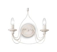 Corte applique 2 luci metallo modellato finitura bianco antico [EEK: A]