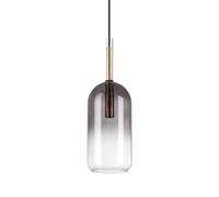 EMPIRE LAMPADARIO A SOSPENSIONE IN VETRO TRASPARENTE SFUMATO GRIGIO 1 LUCE ATTACCO G9 D.12CM