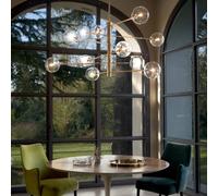 Sospensione Contemporanea Equinoxe Metallo Ottone 12 Luci 2W 3000K Luce Calda