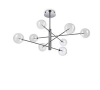 Sospensione Contemporanea Equinoxe Metallo Cromo 8 Luci 2W 3000K Luce Calda
