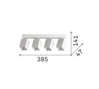 IDEAL LUX Faretto da soffitto Dynamite Square nero 38 cm a 4 luci IDEAL LUX