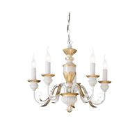 Firenze lampadario 5 bracci antichizzato foglia oro