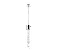 Sospensione Moderna Gocce Vetro Cromo 1 Luce Gu10 7W 3000K Luce Calda