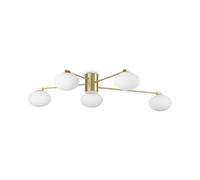 Plafoniera Contemporanea Hermes Metallo Ottone 5 Luci G9 3W 3000K Luce Calda