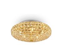 Plafoniera Contemporanea King Metallo-Cristallo Oro 5 Luci G9 3W 3000K