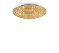 Plafoniera Contemporanea King Metallo-Cristallo Oro 9 Luci G9 3W 3000K