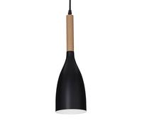 IDEAL LUX Lampada a sospensione Manhattan con legno, nero IDEAL LUX