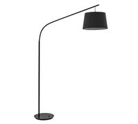 IDEAL LUX Lampada ad arco Daddy con paralume tessuto, nero IDEAL LUX