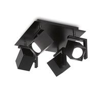 Plafoniera Moderna Mouse Metallo Nero 4 Luci Gu10