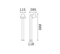 Ideal Lux lampione a gas, nero, alluminio, altezza 80 cm IDEAL LUX