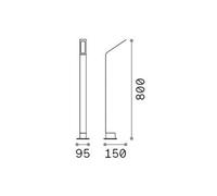 Ideal Lux Lampione a LED Agos marrone 3.000 K Altezza 80 cm alluminio IDEAL LUX