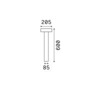 Ideal Lux lampione Tesla antracite, alluminio, altezza 60 cm IDEAL LUX