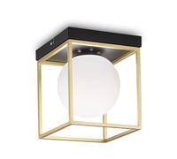 Plafoniera Contemporanea Lingotto Metallo Ottone 1 Luce E14