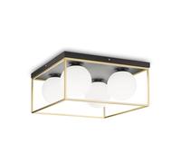 Plafoniera Contemporanea Lingotto Metallo Ottone 4 Luci E14