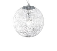 Sospensione Moderna Mapa Vetro Cromo 1 Luce E27 D40Cm