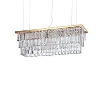 MARTINEZ LAMPADARIO SOSPESO IN CRISTALLO E METALLO ORO 8 LUCI ATTACCO E14 103CM