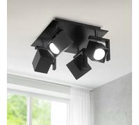 Plafoniera Moderna Mouse Metallo Nero 4 Luci Gu10