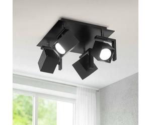 Ideal Lux MOUSE PL4 NERO Lampada Soffitto 4 Luci Faretto Orientabile Moderno
