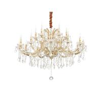Lampadario Classico Napoleon Metallo-Cristallo Oro 18 Luci E14
