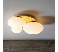 Ideal Lux NINFEA Plafoniera da soffitto DecoratiGlass rotonda a 3 luci in ottone