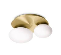 Plafoniera Contemporanea Ninfea Metallo Ottone 2 Luci Gx53 9W 3000K Luce Calda