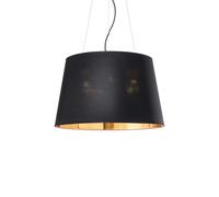 Sospensione Industrial-Minimal Nordik Tessuto Nero 6 Luci E27