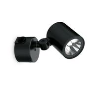Ideal Lux O-Zone - Faretto LED singolo, 3000 K, IP66, colore: Nero