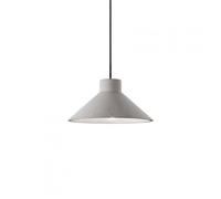 Sospensione Industrial-Minimal Oil-6 Metallo Cemento Grigio 1 Luce E27