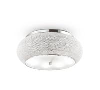 Plafoniera Contemporanea Pasha' Metallo-Cristallo Cromo 14 Luci E14