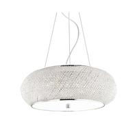Ideal Lux Pasha' SP10 Lampada a Sospensione E14, Cromo, 55 x 148 cm