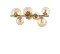 Plafoniera Contemporanea Perlage Metallo Ottone 6 Luci G9 15W 3000K Ip20