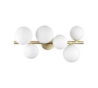 Plafoniera Moderna Perlage Metallo Ottone 6 Luci G9 15W 3000K Ip20