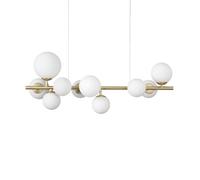 PERLAGE LAMPADARIO A SOSPENSIONE 10 LUCI ATTACCO G9 LAMPADINE INCLUSE IN VETRO BIANCO