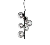 PERLAGE LAMPADARIO A SOSPENSIONE 6 LUCI ATTACCO G9 LAMPADINE INCLUSE IN VETRO FUME'