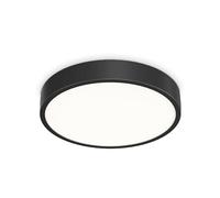 Plafoniera Contemporanea Ray Metallo Nero Led Integrato 26W 3000K Ip44