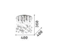 Ideal Lux plafoniera Moonlight in metallo cromato e cristallo a 8 luci. IDEAL LUX