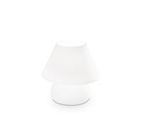 Lampada Da Scrivania-Ufficio Moderna Prato Vetro Bianco 1 Luce E27 Small