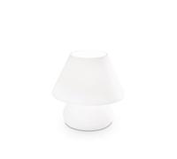 Lampada Da Scrivania-Ufficio Moderna Prato Vetro Bianco 1 Luce E27 Small
