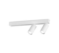 Plafoniera Contemporanea Profilo Metallo Bianco 2 Luci Gu10 28W 3000K Ip20