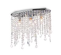 Plafoniera Moderna Rain Metallo-Cristallo Cromo 3 Luci E14