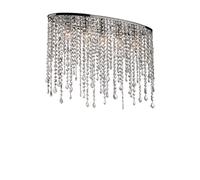Plafoniera Moderna Rain Metallo-Cristallo Cromo 5 Luci E14