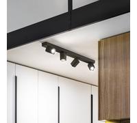 Ideal Lux Rudy Faretto quadrato da soffitto, nero, a 4 luci, metallo IDEAL LUX