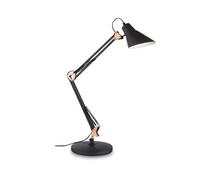 Lampada Da Scrivania-Ufficio Moderna Sally Metallo Nero E Rame 1 Luce E27