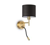 SET UP APPLIQUE 1 LUCE ATTACCO E27 + 1 LUCE LED 3000K 3W 200 lm IN METALLO OTTONE SENZA PARALUME SENZA PARALUME