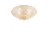Plafoniera Classica Shell Vetro Ambra 3 Luci E27