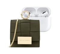 IDEAL OF SWEDEN - Mini Borsa Per Airpods Any Generation Modello Braided Con Tracolla Regolabile, Verde Kaki